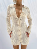 Dodobye Jacquard Cardigan Short Sweater Dress