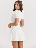 Dodobye Puff Sleeve Short Shirt Dress