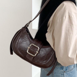 Dodobye Buckled Strap Pu Leather Shoulder Bag