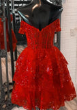 Dodobye Tulle Sequin A-Line Homecoming dress with Sheer Corset Bodice and Ruffle Skirt (PRE-ORDER)