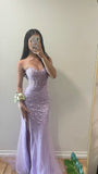 Dodobye Elegant Mermaid Sweetheart Lilac Lace Appliques Long Prom Dresses Formal Dress (PRE-ORDER)