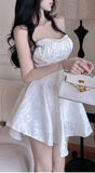 Dodobye Sexy A line Strapless Short White Lace Homecoming Dress (PRE-ORDER)