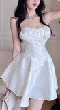 Dodobye Sexy A line Strapless Short White Lace Homecoming Dress (PRE-ORDER)