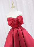 Dodobye Red Satin Short Prom Dress Lovely Red Knee Length Homecoming Dress (PRE-ORDER)