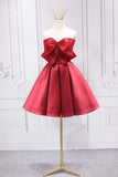 Dodobye Red Satin Short Prom Dress Lovely Red Knee Length Homecoming Dress (PRE-ORDER)