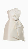 Dodobye Simple Sheath Strapless Ivory Satin Homecoming Dress (PRE-ORDER)