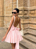 Dodobye Backless Mini Gown Dress Sexy Homecoming Dress Birthday Outfits (PRE-ORDER)