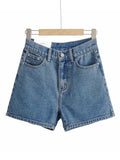 Dodobye 2024 New Fashion Woman Bottom Elegant Basic Washed Denim Shorts