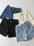 Dodobye 2024 New Fashion Woman Bottom Elegant Basic Washed Denim Shorts