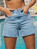 Dodobye 2024 New Fashion Woman Bottom Elegant Basic Washed Denim Shorts