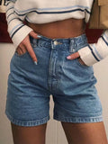 Dodobye 2024 New Fashion Woman Bottom Elegant Basic Washed Denim Shorts