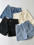 Dodobye 2024 New Fashion Woman Bottom Elegant Basic Washed Denim Shorts