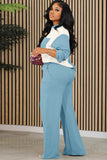 Dodobye Contrast Shirt Long Pants Suits