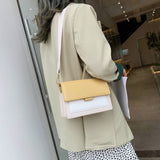 Dodobye Contrast color Leather Crossbody Bags For Women 2024 Travel Handbag Fashion Simple Shoulder Messenger Bag Ladies Cross Body Bag