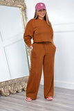 Dodobye Crew Neck Crop Top Wide Leg Long Pants Suits