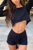 Dodobye Crew Neck Knitted Crop Top Shorts Set