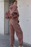 Dodobye Drawstring Hoodie Crop Top & Jogger Pants