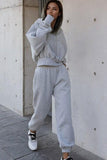 Dodobye Drawstring Hoodie Crop Top & Jogger Pants