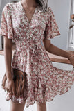 Dodobye Floral Print Chiffon Mini Dress