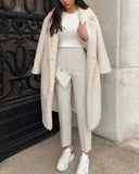 Dodobye Fashion Wool-like White Temperament Woolen Coat