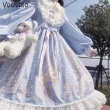 Dodobye  Japanese Spring Summer sweet Lolita Dress Women Kawaii Victorian Tea Party Long Sleeves Lace Gothic Girls Lolita Dresses Cosplay