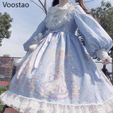 Dodobye  Japanese Spring Summer sweet Lolita Dress Women Kawaii Victorian Tea Party Long Sleeves Lace Gothic Girls Lolita Dresses Cosplay