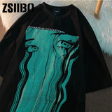 Dodobye Ulzzang Aesthetic T-shirt Oversized Women Tshirt Printing Harajuku 2024 Summer White Drawing Short Sleeve O-neck Tops clothes