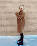 Dodobye Long Sleeve Solid Color Temperament Trend Button Woolen Coat