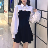 Dodobye Elegant Party Dress Women Long Sleeve Sweet Empire High Street Mini Dress Gothic Y2k Dress Korean Summer  Female Outfits