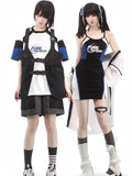 Dodobye Baseball Girl'S Docking Long Shirt &Amp; Strap Dress &Amp; T-Shirt &Amp; Vest &Amp; Half Pants