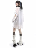 Dodobye Baseball Girl'S Docking Long Shirt &Amp; Strap Dress &Amp; T-Shirt &Amp; Vest &Amp; Half Pants