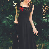 Dodobye Black Princess Frill Strap Dress