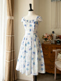 Dodobye Blue Rose Watercolor Dress And Bolero Cardigan [Planned To Be Shipped From Late April To Early May 2024]