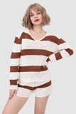 Dodobye Knitted Stripe Casual Two Piece Set