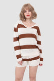 Dodobye Knitted Stripe Casual Two Piece Set