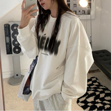 christmas outfit Dodobye Letter Print Oversized Sweatshirt