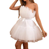 Dodobye white dress Summer Sweet Cake Skirt Design Mini Party Sexy Hot Girl Dress