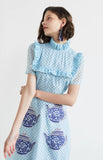 Dodobye Blue Polka Dot Fungus Hand-Painted Porcelain Dress