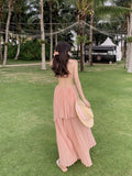 Dodobye-Style Irregularly Slimming Strap Beach Dress Elegant Super Fairy 170 Long Dress and Ankle Long