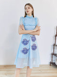 Dodobye Blue Polka Dot Fungus Hand-Painted Porcelain Dress