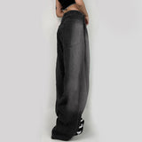 baggy jeans European Street Shooting Gradient Color Washed Tie-Dyed Special Loose Wide-Leg Pants Low Waist Pleated Casual Draping Denim Pants