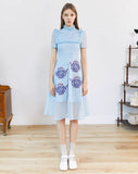 Dodobye Blue Polka Dot Fungus Hand-Painted Porcelain Dress