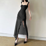 Dodobye prom dresses Style 2024 Spring Women's Sexy Hot Girl Strap Tube Top Split Hip Bag Long Dress