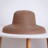 Dodobye Sun Hat Retro Women's Summer Big Brim White Straw Hat