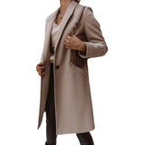 winter outfits men 2024ebay Autumn and Winter Solid Color Lapel Mid-Length Button Woolen Overcoat Coat for Women