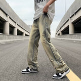 baggy jeans Yellow Mud Jeans Men's Straight Oversize Autumn Pants Summer Ruan Shuai Micro Flared Wide-Leg Pants