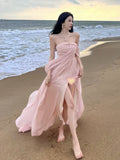 Dodobye-Sweet Chiffon Split Mop Long Dress Sanya Travel Wear Seaside Holiday Dress Super Fairy Beach Skirt