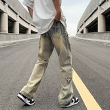 baggy jeans Yellow Mud Jeans Men's Straight Oversize Autumn Pants Summer Ruan Shuai Micro Flared Wide-Leg Pants