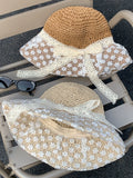 Dodobye Sun Hat Women's Fresh Lace Summer Outing Straw Hat