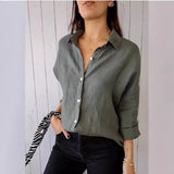 fashion outfits Fall 2024 Women's Lapel Fashion Solid Color Button Long Sleeve Casual Shirt Women